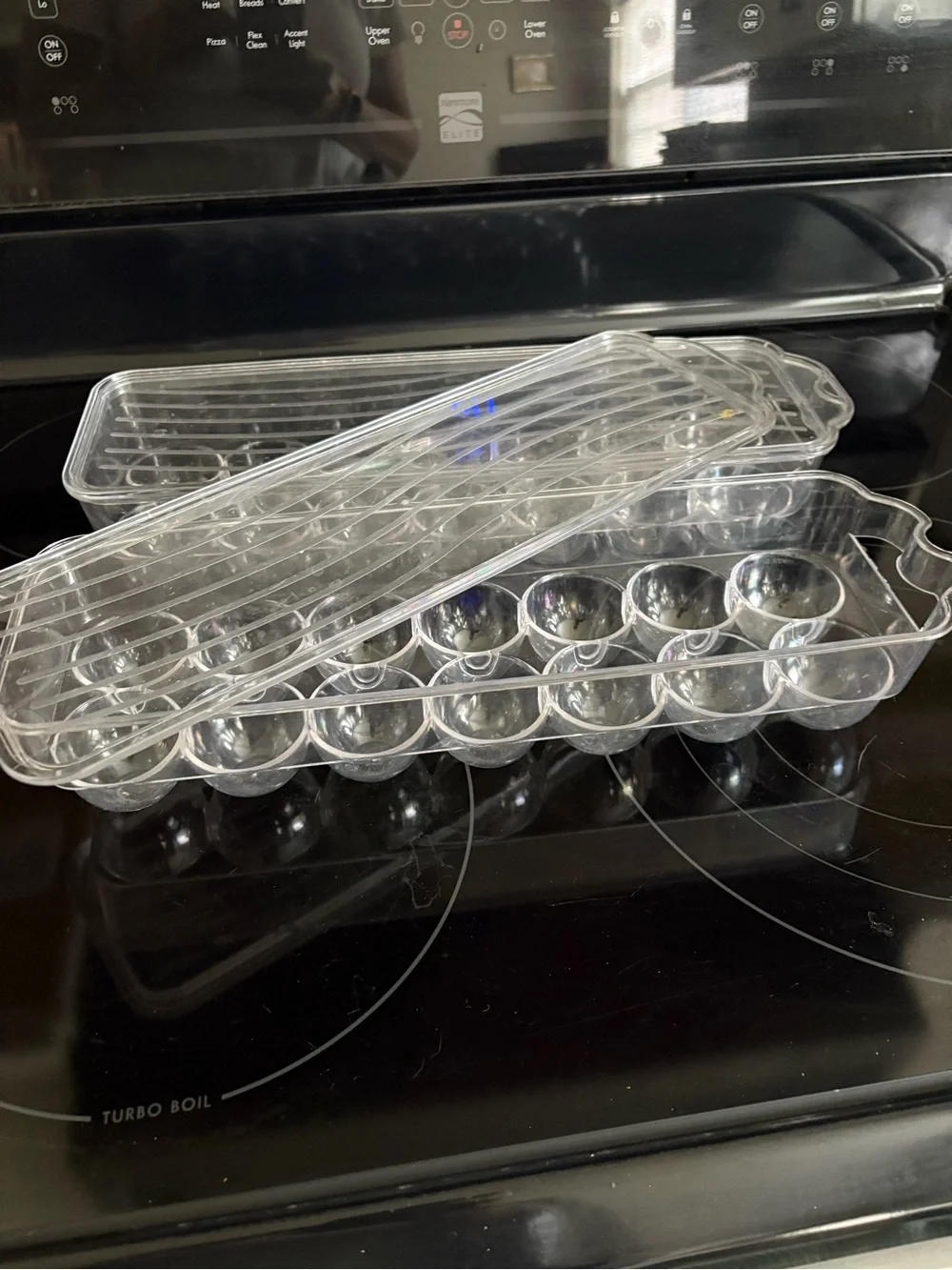 Clear Plastic Egg Tray Storage Organizers, set of 2 with lids